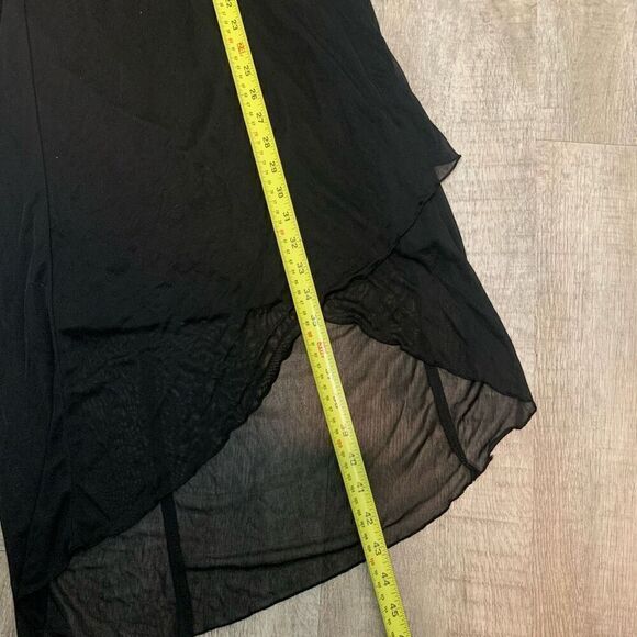 Vintage Up Front Y2K Black Asymmetrical Red Dress Medium Wrap - Picture 8 of 8